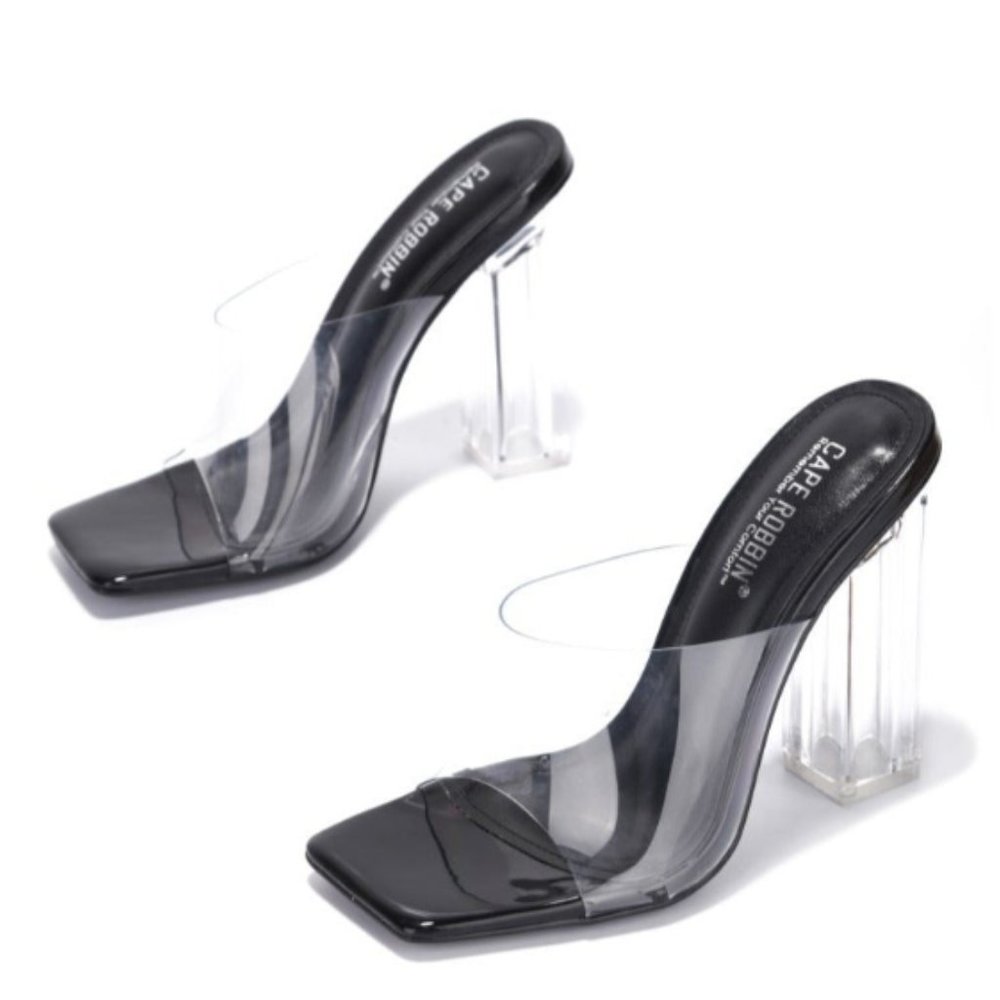 Edna Transparent Heel Black
